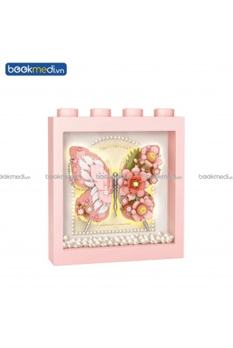 Đồ Chơi Lắp Ráp Mô Hình Khối Bướm Hồng (Pink Butterfly) Hãng Loz